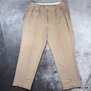 Vintage 1998 Levi's Slates Dress Pants Men's 38x31 Tan Pleated Cuffed USA